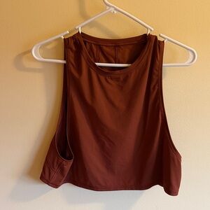 Lululemon Rust Sleeveless Crop Muscle Top